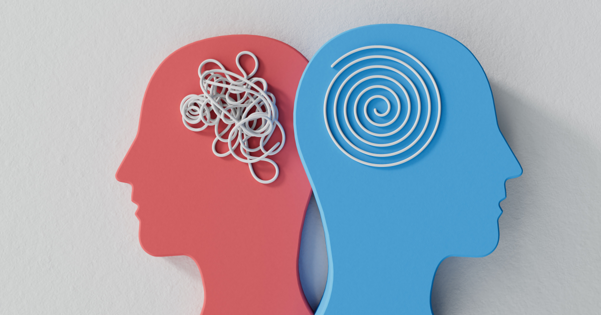 Two human heads showing brain activity differences related to sleep and brain health | Sip2Sleep®