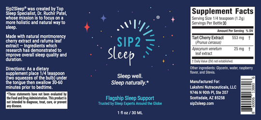 Sip2Sleep® Natural Sleep Supplement | Nightly Sleep Support | 30-Day Supply